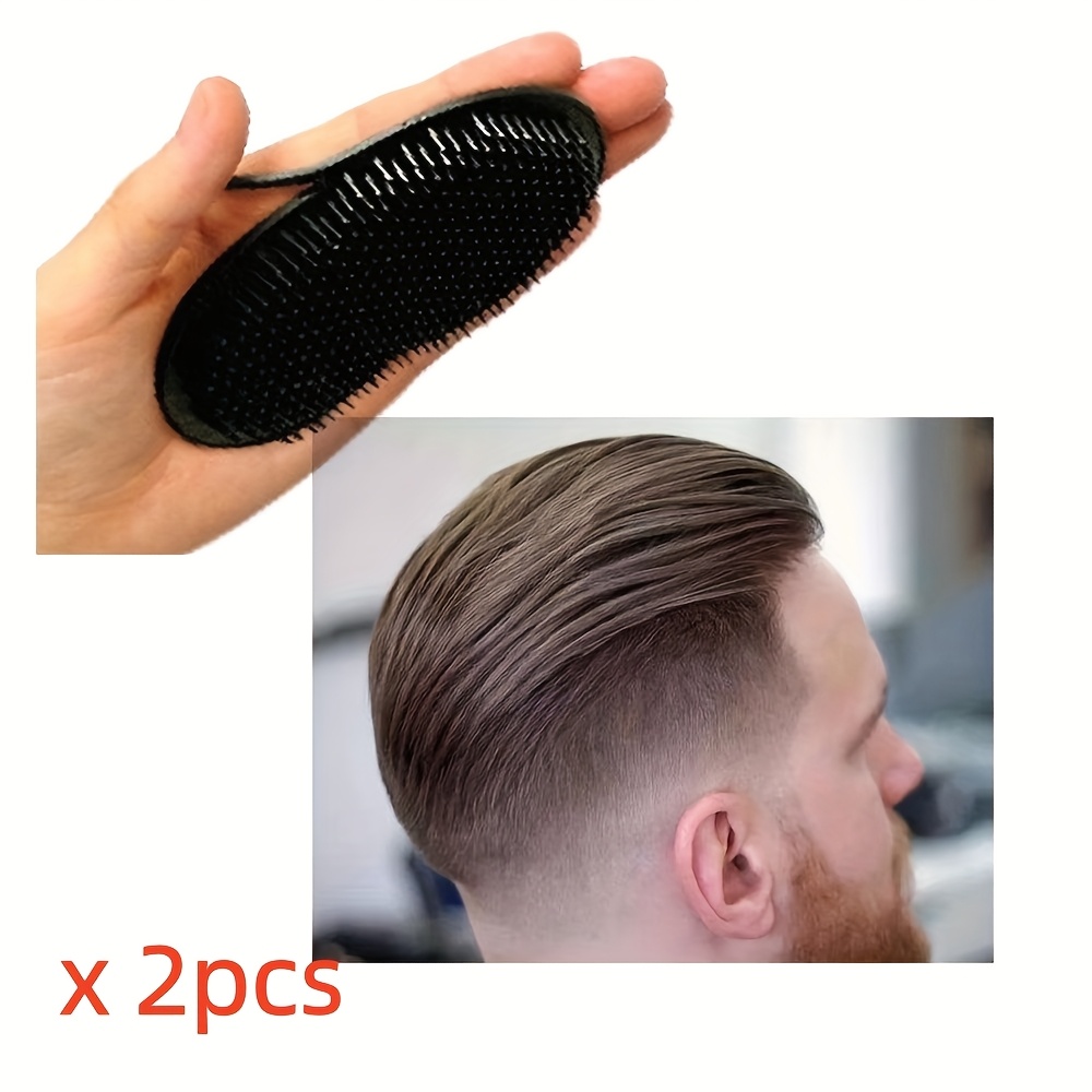 Men'S Grooming Brush - 2pcs Multifunctional Pocket Hair Brush Small