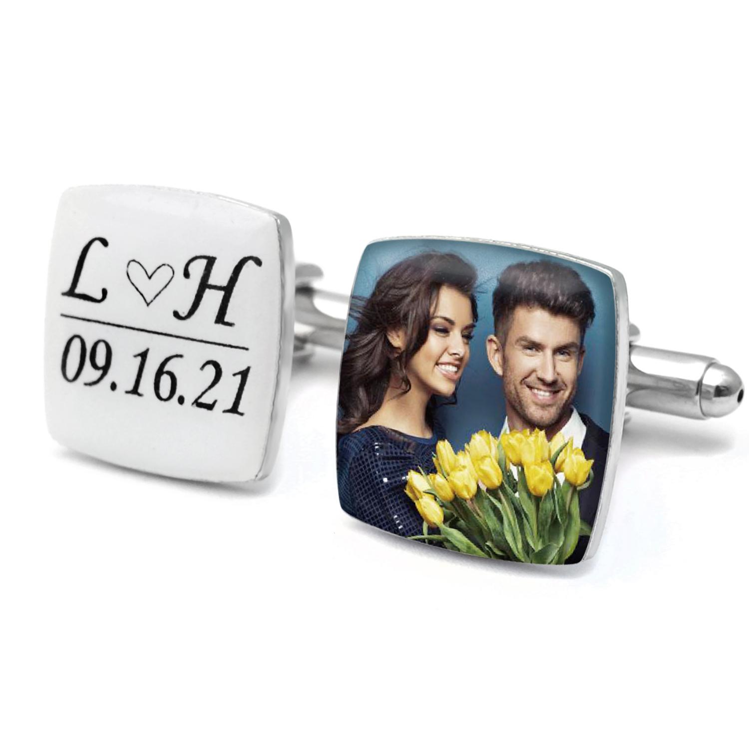 Men'S Groom - Personalised Photo Cufflinks Men’s Cuff Links