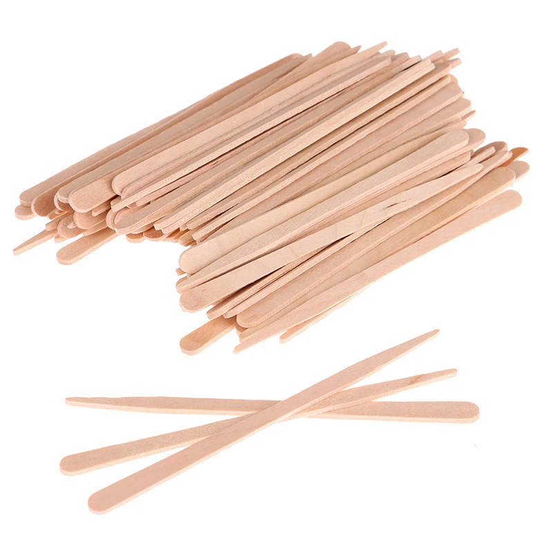 50/100Pcs Wooden Body Hair Rem - Hair Wax Stick ulasan dan harga