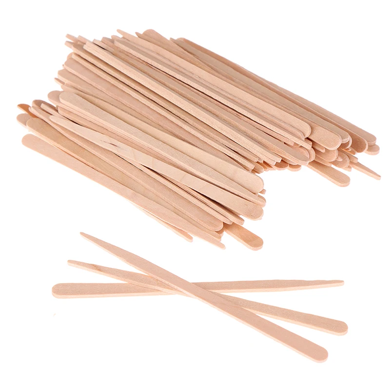 50/100Pcs Wooden Body Hair Rem - Hair Wax Stick ulasan dan harga
