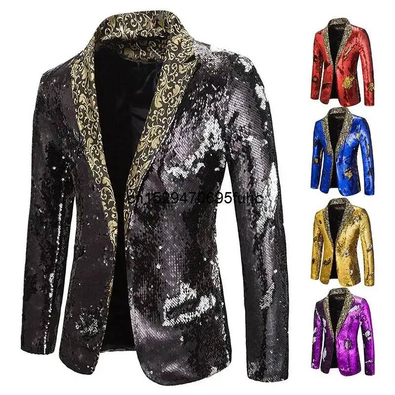 Men Blazer Shiny Sequin Shawl  - Men'S Grooming Club ulasan dan harga