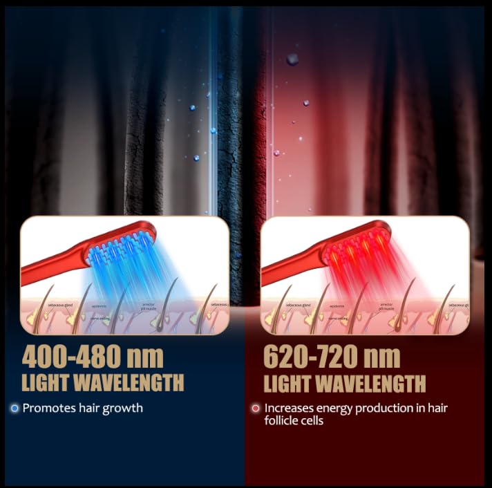 Laser Hair Growth Comb, Red Li - Men'S Grooming Brush ulasan dan harga