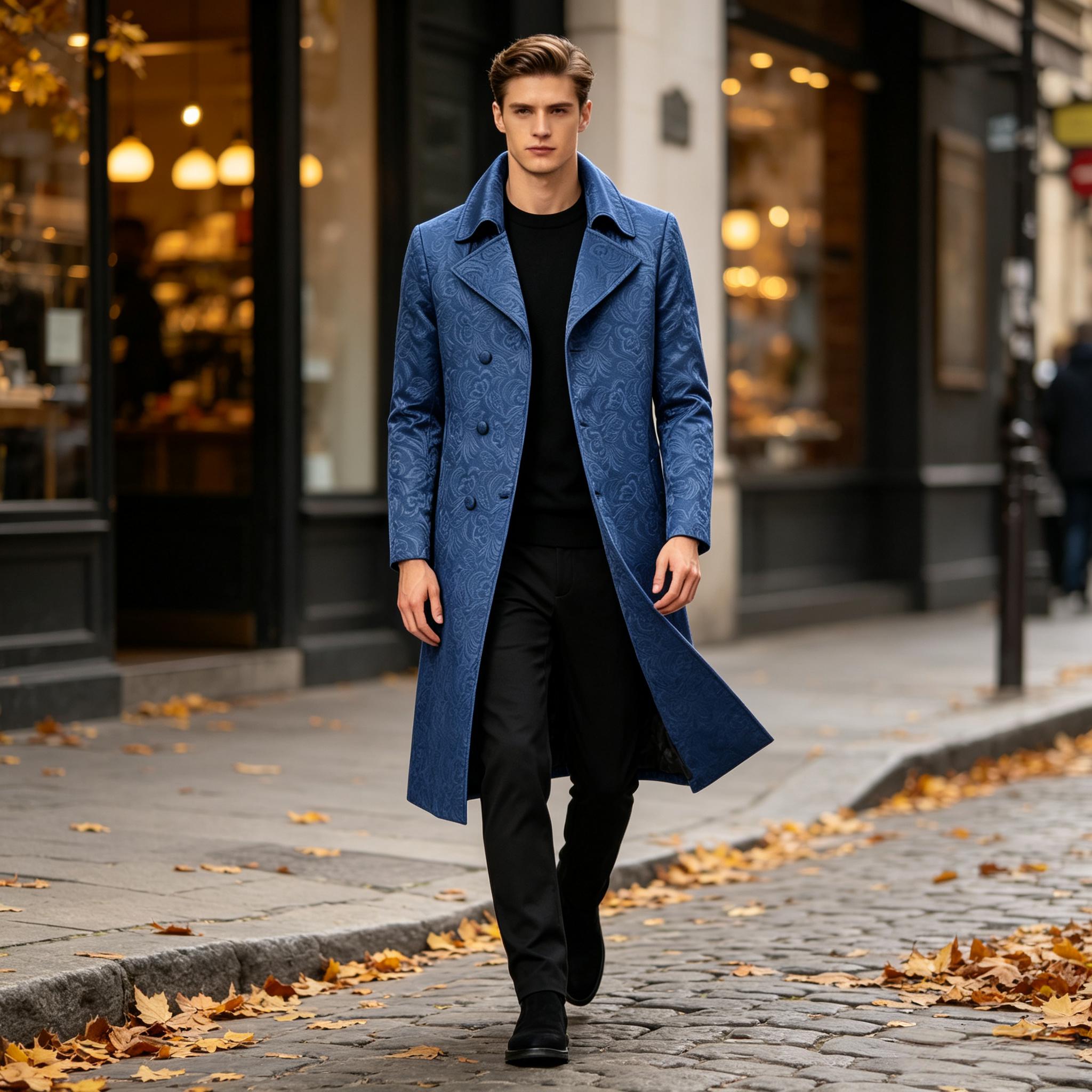 Men Luxury Jacquard Long Trenc - Men'S Grooming Club ulasan dan harga