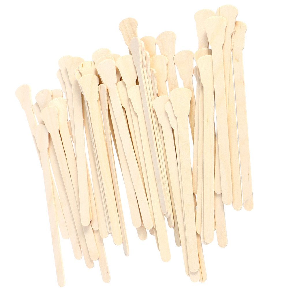 500Pcs Wooden Spatula for Waxi - Hair Wax Stick ulasan dan harga