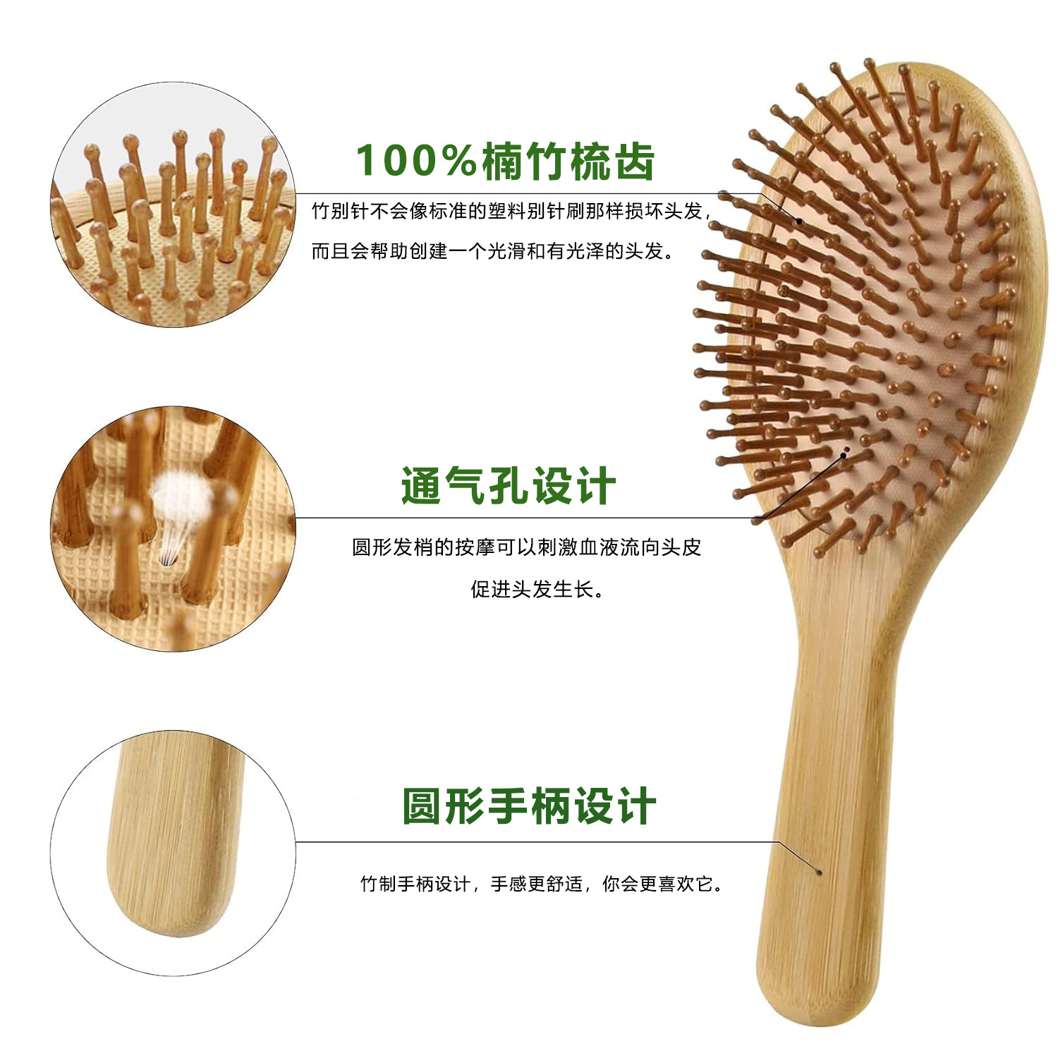 Bamboo Hair Brush Comb Set for - Men'S Grooming Brush ulasan dan harga